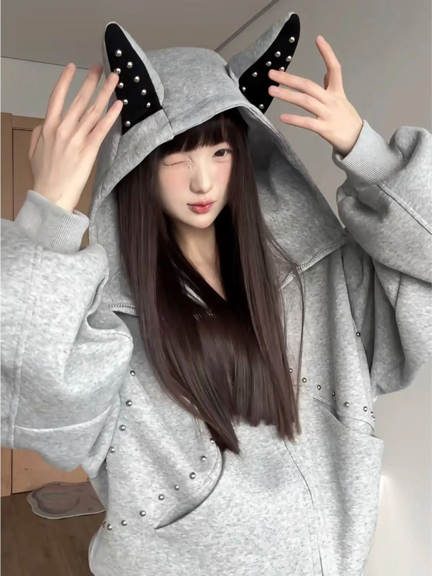 Large Size 300 Pou American Sle Rivet Doberman Ears Hoodie ex Spring Autumn Couple Jaet Top Youth Trend Loose Fit
Large Size 300 Pou American Sle Rivet Doberman Ears Hoodie ex Spring Autumn Couple Jaet Top Youth Trend Loose Fit