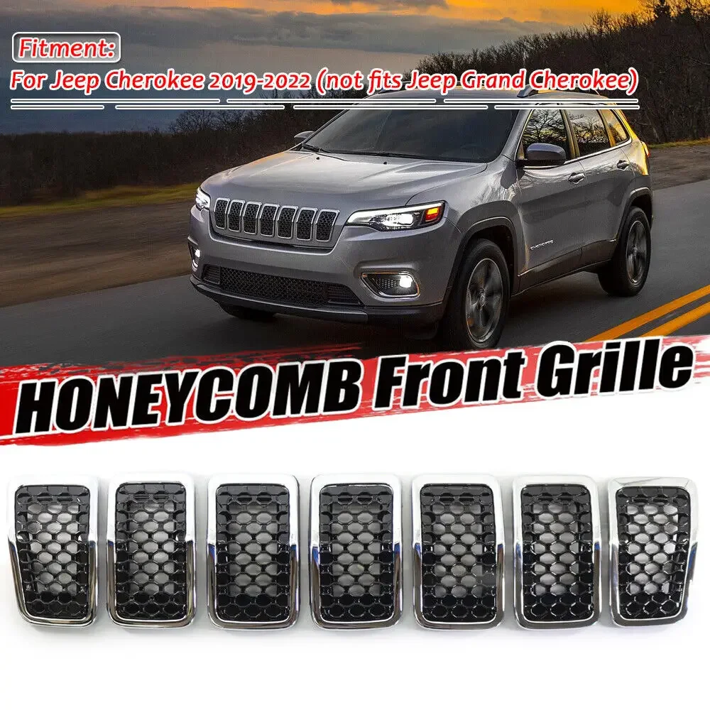 7PCS/Set Car Mesh Honeycomb Front Grill Inserts Black Grille Rings Trim 6AZ88MA7AB, 6AZ88DX8AB For Jeep Cherokee 2019 ~2021
7PCS/Set Car Mesh Honeycomb Front Grill Inserts Black Grille Rings Trim 6AZ88MA7AB, 6AZ88DX8AB For Jeep Cherokee 2019 ~2021