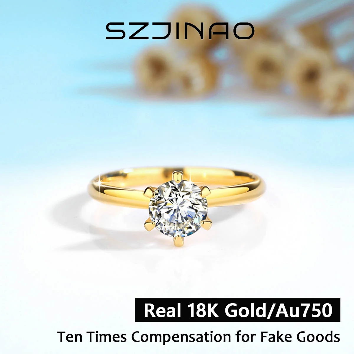 Classic 6 Claw 14K/18K Gold Moissanite Ring Sparkling Diamond Ring for Women Wedding Anniversary Engagement Wedding Fine Jewelry
Classic 6 Claw 14K/18K Gold Moissanite Ring Sparkling Diamond Ring for Women Wedding Anniversary Engagement Wedding Fine Jewelry