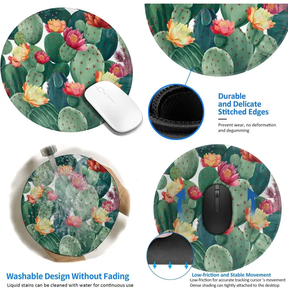 Tropical Cactus Design Round Mouse Pad, 8 Inch, Enhanced Comfort for Gaming, Durable Stitched Edges, Non-Slip Rubber Base, Water
Tropical Cactus Design Round Mouse Pad, 8 Inch, Enhanced Comfort for Gaming, Durable Stitched Edges, Non-Slip Rubber Base, Water