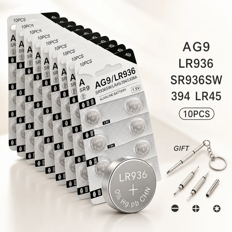 Button Cell Battery AG9 LR936 394 SR936SW 1.55V 10-100PCS Coin Cell for Watch Toy Remote Control, G9A 194 LR45 CX194 394A L936F
Button Cell Battery AG9 LR936 394 SR936SW 1.55V 10-100PCS Coin Cell for Watch Toy Remote Control, G9A 194 LR45 CX194 394A L936F