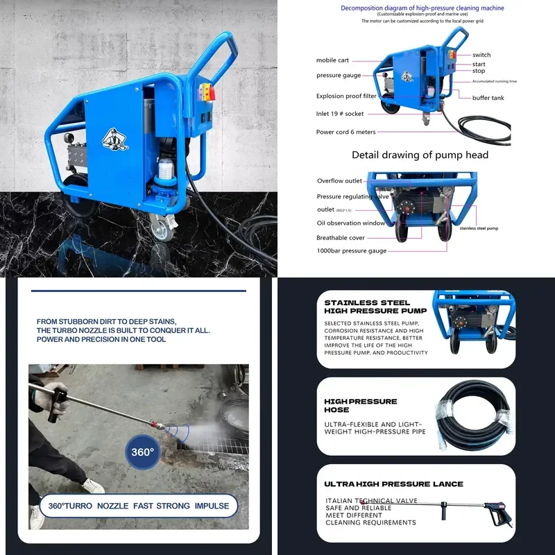 18KW 7250Psi 500Bar 18Lpm 440V/60HZ Hot Selling Rate Cleaning Machine Heavy-Duty Ship Deck Electric Pressure Washer
18KW 7250Psi 500Bar 18Lpm 440V/60HZ Hot Selling Rate Cleaning Machine Heavy-Duty Ship Deck Electric Pressure Washer