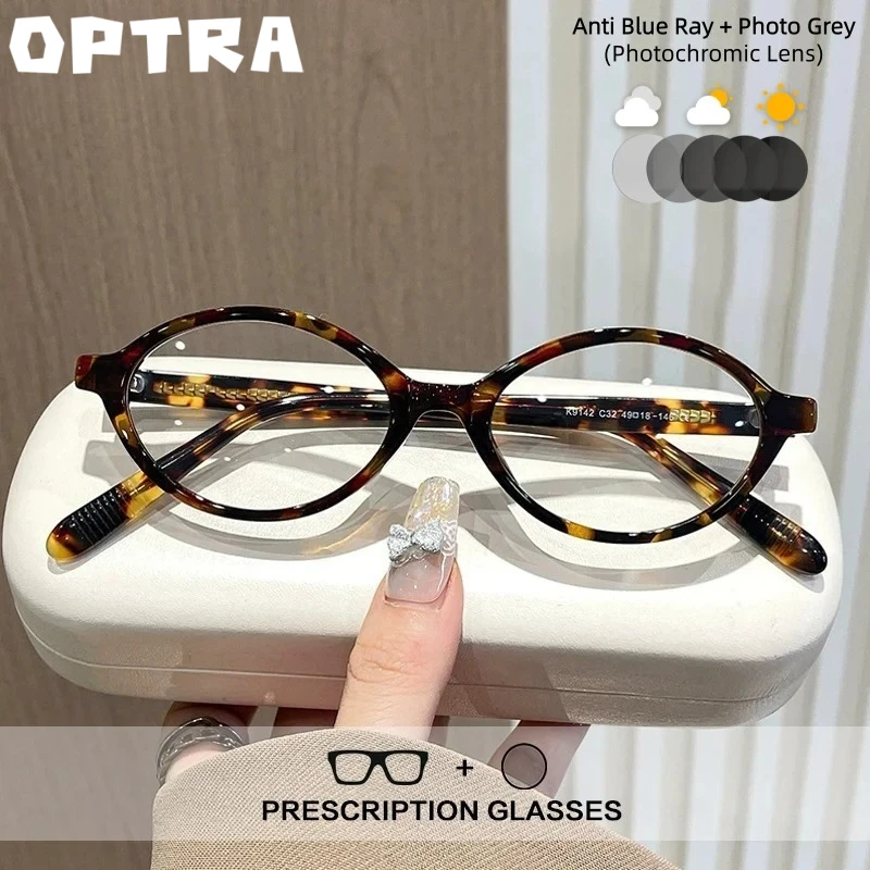 OPTRA New Fashion Oval TR90 Reading Glasses Anti Blue Ray Myopia Photochromic Eyeglasses Customized Prescription Optical Eyewear
OPTRA New Fashion Oval TR90 Reading Glasses Anti Blue Ray Myopia Photochromic Eyeglasses Customized Prescription Optical Eyewear