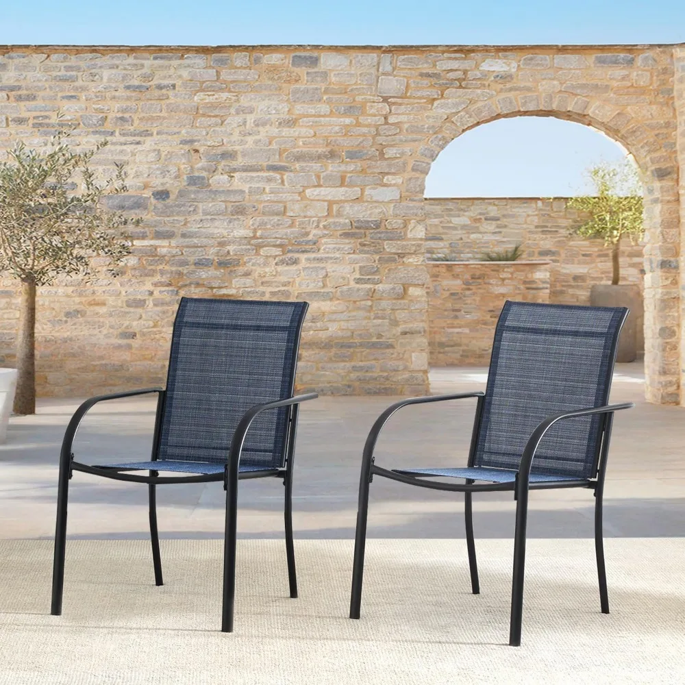 Stackable Patio Chairs Set of 2, Outdoor Dining Chairs with High Back, Lightweight Sling Chair with Metal Frame, All Weather Din
Stackable Patio Chairs Set of 2, Outdoor Dining Chairs with High Back, Lightweight Sling Chair with Metal Frame, All Weather Din