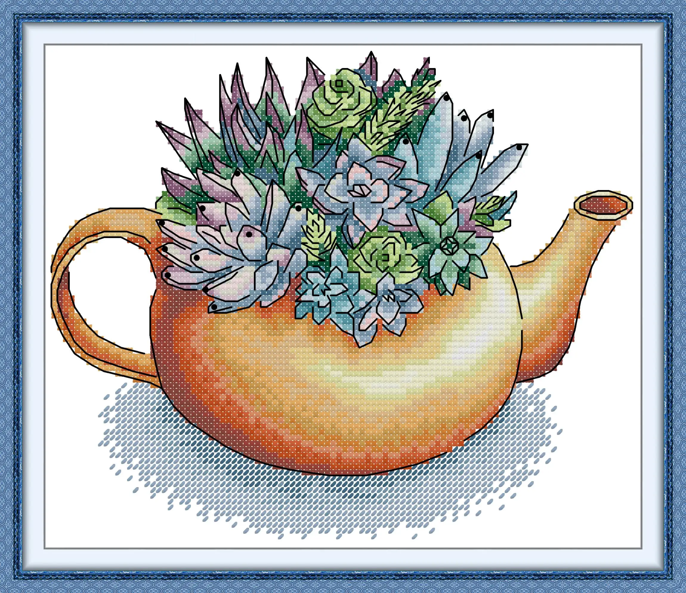 Maydear Full Cross Stitch Kit,11CT/14CT/16CT/9CT Aida Fabric,DMC Threads Sewing Pattern Embroidery Set-Teapot Succulent
Maydear Full Cross Stitch Kit,11CT/14CT/16CT/9CT Aida Fabric,DMC Threads Sewing Pattern Embroidery Set-Teapot Succulent