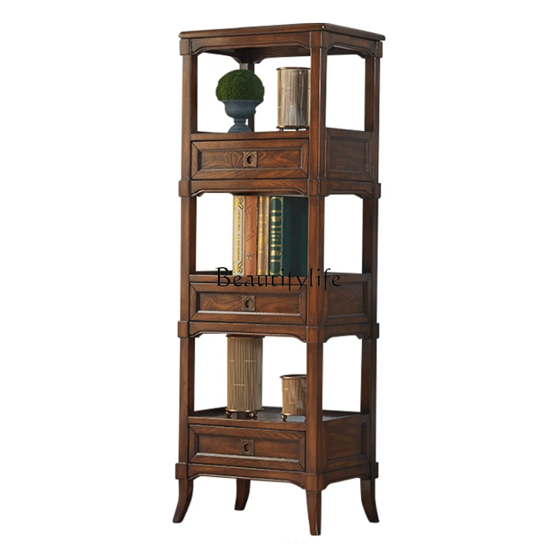American-style Solid Wood Storage Rack Living Room Floor-standing Multi-layer Bookshelf European-style Dark Color
American-style Solid Wood Storage Rack Living Room Floor-standing Multi-layer Bookshelf European-style Dark Color