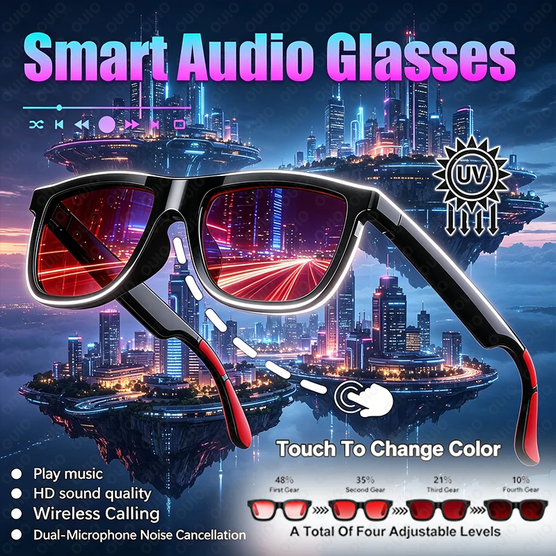 New Fashion Audio Smart Glasses Ultra-Clear Bluetooth Call Electrochromic Lenses Magnetic Charging Music Playback Smart Glasses
New Fashion Audio Smart Glasses Ultra-Clear Bluetooth Call Electrochromic Lenses Magnetic Charging Music Playback Smart Glasses