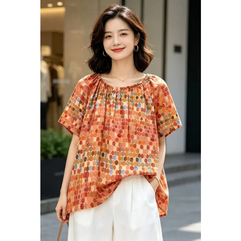 Women Off Shoulder Color Dot Print Loose Cotton Short Sleeve T Shirt Plus Size Thin Casual Top
Women Off Shoulder Color Dot Print Loose Cotton Short Sleeve T Shirt Plus Size Thin Casual Top