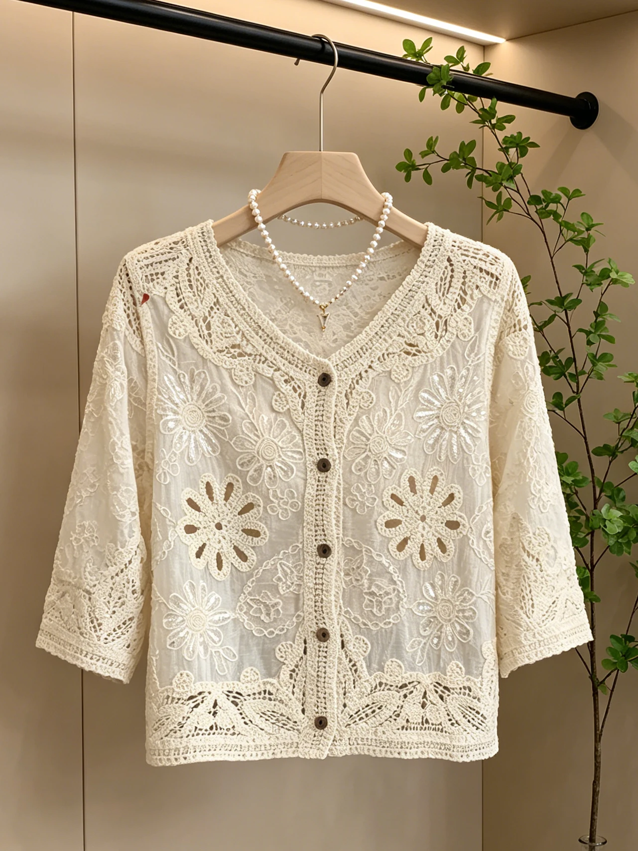 Bohemian Style Women's Shirt Large Size Embroidered Hollow Sequin Summer New Outerwear Sun Protection Open Cardigan Top
Bohemian Style Women's Shirt Large Size Embroidered Hollow Sequin Summer New Outerwear Sun Protection Open Cardigan Top