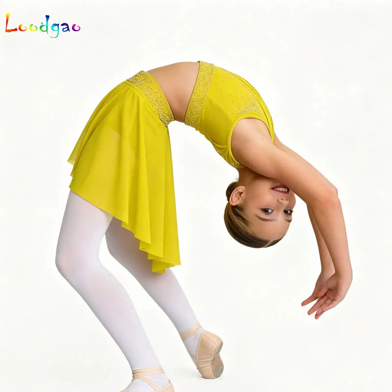 Kids Girls Ballet Lyrical Belly Modern Performance Costume Outfits Shiny Rhinestone Ruched Overlay Crop Top + Skirted Briefs Set
Kids Girls Ballet Lyrical Belly Modern Performance Costume Outfits Shiny Rhinestone Ruched Overlay Crop Top + Skirted Briefs Set