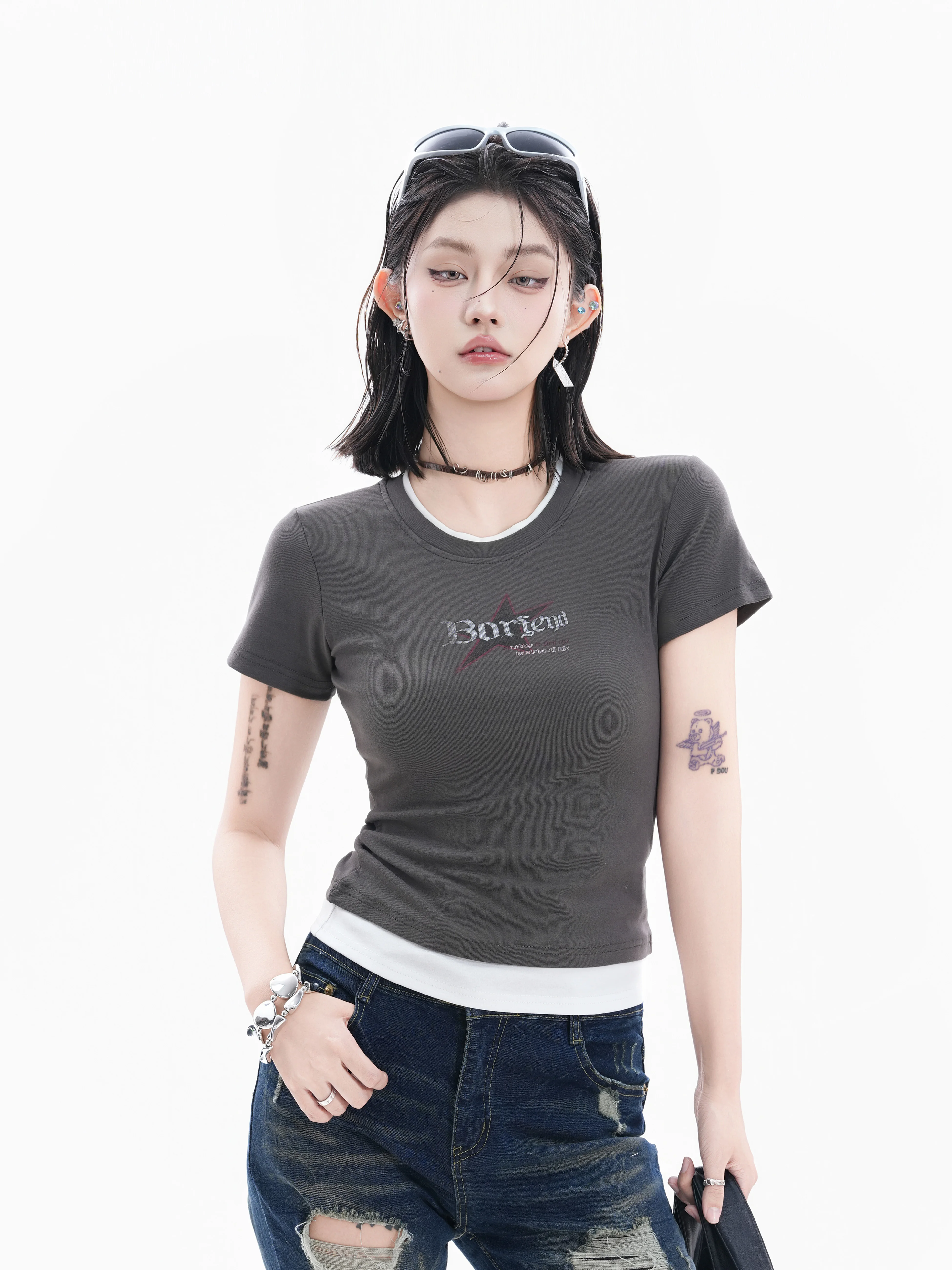 Slim Fit Short Sleeve T-Shirt Women's Spicy Girl Retro American Style Printed Top Breathable Cotton Shoulder Printed Casual Top
Slim Fit Short Sleeve T-Shirt Women's Spicy Girl Retro American Style Printed Top Breathable Cotton Shoulder Printed Casual Top