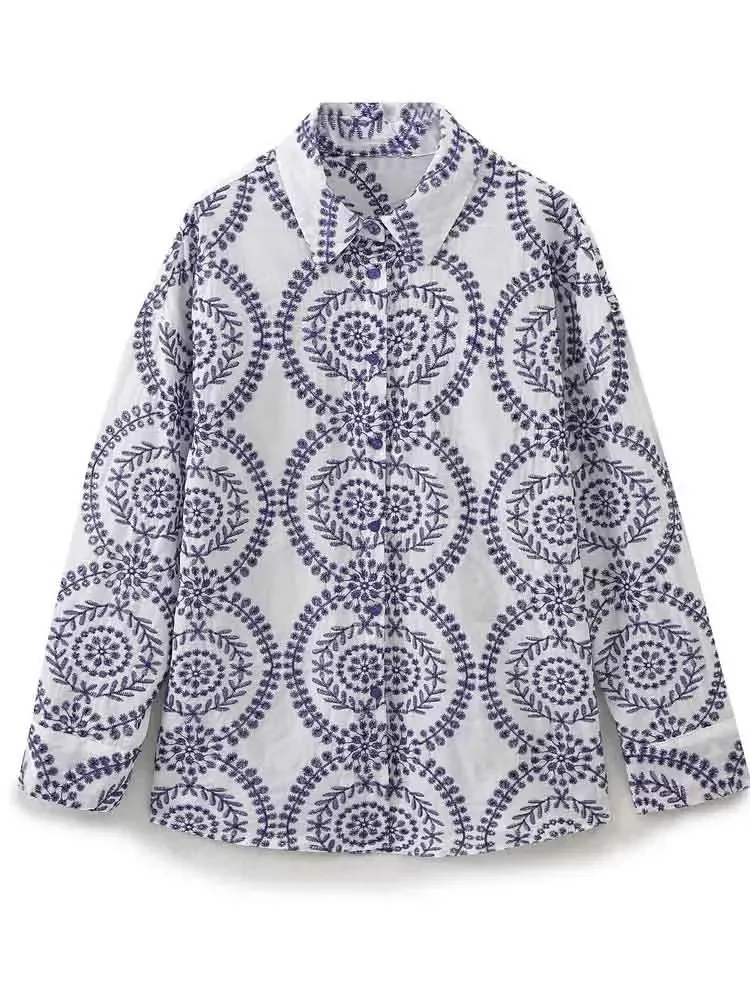 European style new women's fashion versatile simple temperament leisure long-sleeved lapel printed shirt
European style new women's fashion versatile simple temperament leisure long-sleeved lapel printed shirt