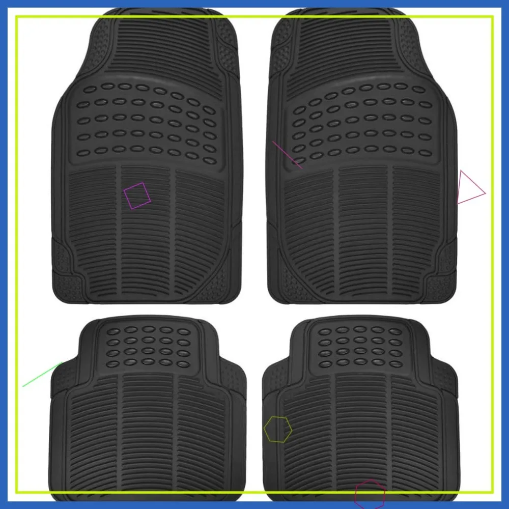 4-Piece Heavy Duty Rubber Floor Mats for Car SUV Truck - All Weather Protection
4-Piece Heavy Duty Rubber Floor Mats for Car SUV Truck - All Weather Protection