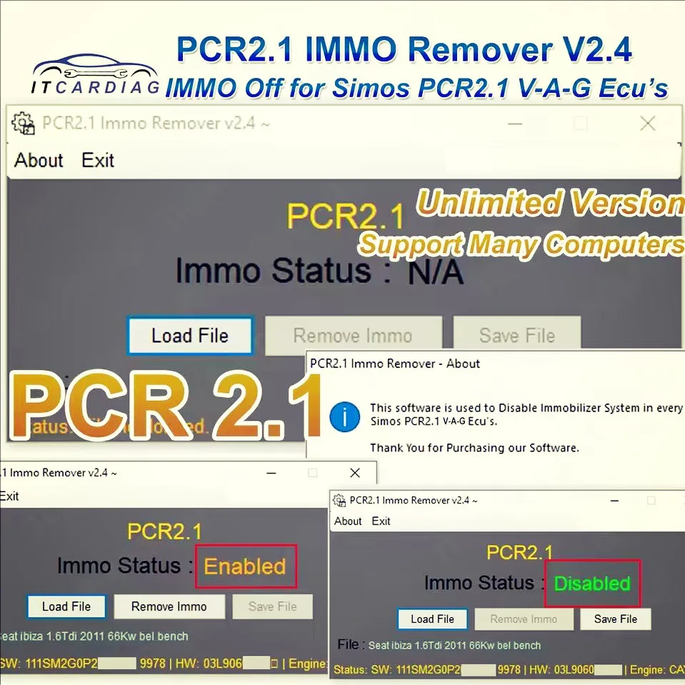 PCR2.1 Immo Remover IMMO OFF Fix SIMOS for VAG ECU No Checksum Correction Algorithm Car SOFTWARE PCR 2.1 Unlimited Verison
PCR2.1 Immo Remover IMMO OFF Fix SIMOS for VAG ECU No Checksum Correction Algorithm Car SOFTWARE PCR 2.1 Unlimited Verison
