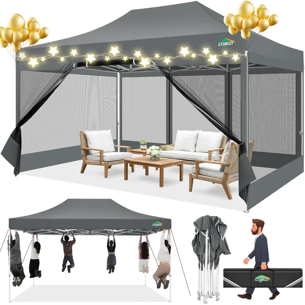 10x15 Canopy Tent with 4 Sidewalls,Heavy Duty Pop up Canopy with Mosquito Netting,Easy up Screen Canopy for Parties Wedding Pat
10x15 Canopy Tent with 4 Sidewalls,Heavy Duty Pop up Canopy with Mosquito Netting,Easy up Screen Canopy for Parties Wedding Pat