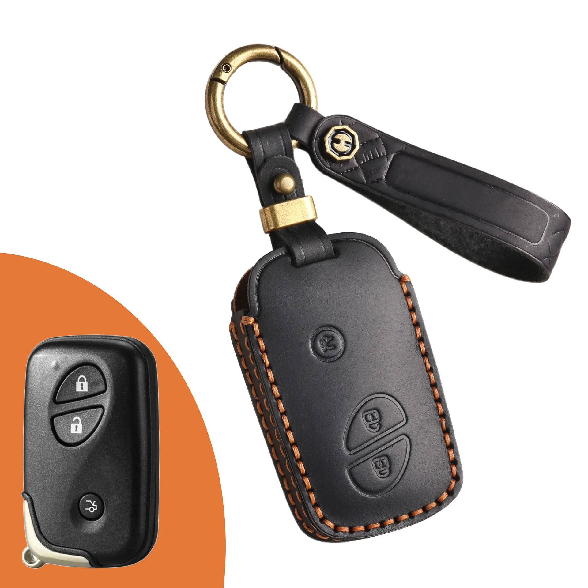 Leather Key Fob Cover for Old Lexus RX270 ES240 LX570, 3/4 Button Full Protection Case with Vintage Key Ring & Leather Strap
Leather Key Fob Cover for Old Lexus RX270 ES240 LX570, 3/4 Button Full Protection Case with Vintage Key Ring & Leather Strap