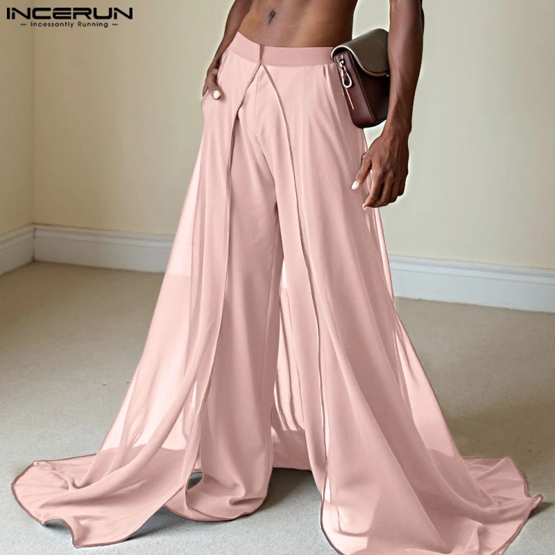 INCERUN мужские брюки в стиле пэчворк с эластичной резинкой на талии, свободные повседневные длинные брюки, мужская уличная одежда, 2025 г., модные мужские брюки нестандартной формы, S-5XL 
INCERUN мужские брюки в стиле пэчворк с эластичной резинкой на талии, свободные повседневные длинные брюки, мужская уличная одежда, 2025 г., модные мужские брюки нестандартной формы, S-5XL