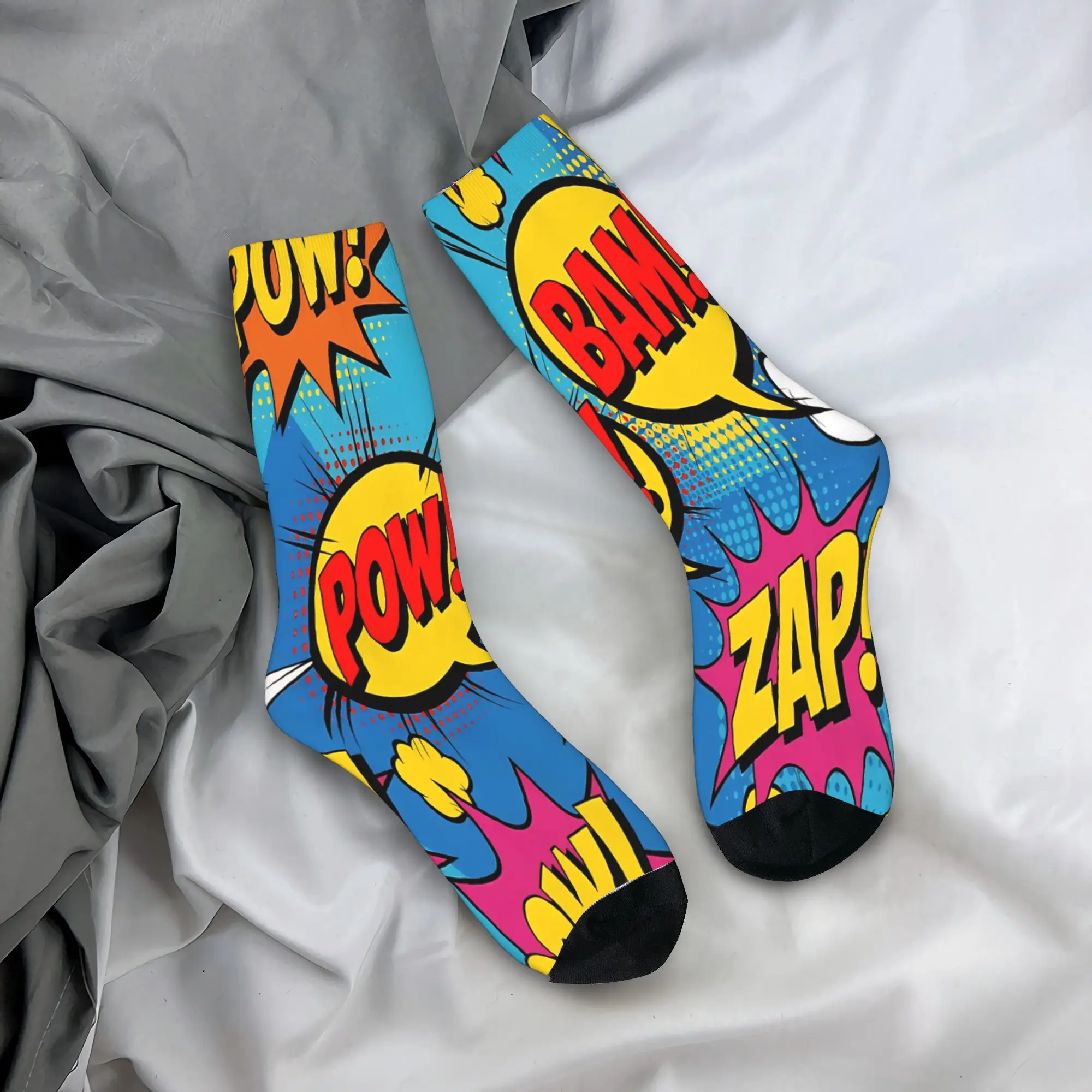 Vibrant Comic Book POW BAM ZAP Seamless Pattern Stockings Printed Leisure Socks Winter Non Slip Socks Men Running Soft Socks
Vibrant Comic Book POW BAM ZAP Seamless Pattern Stockings Printed Leisure Socks Winter Non Slip Socks Men Running Soft Socks
