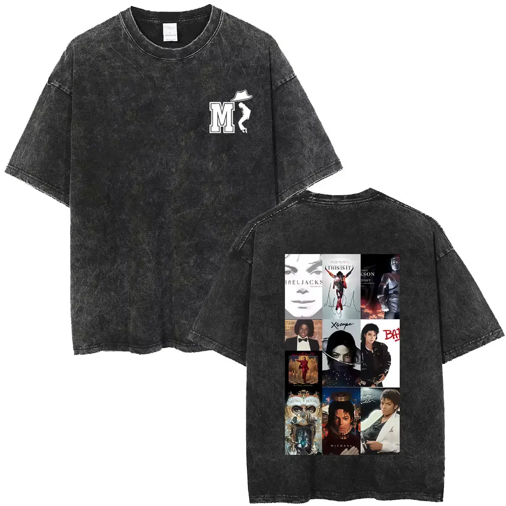 Washed Vintage Michael Jackson Music Album Cover Graphic T Shirts King of Pop T-shirt Thriller Tee Shirt Men Retro Rock T-shirts
Washed Vintage Michael Jackson Music Album Cover Graphic T Shirts King of Pop T-shirt Thriller Tee Shirt Men Retro Rock T-shirts