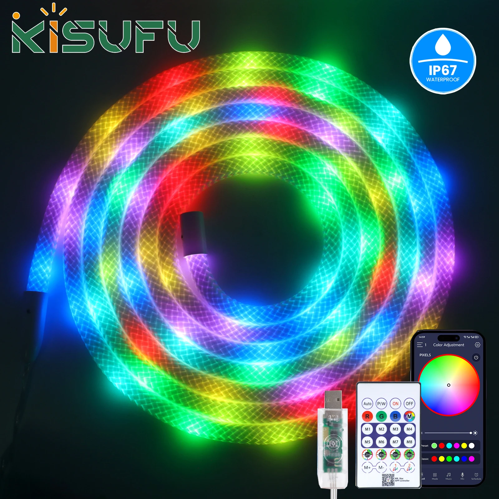 Dimmable RGBIC Round Neon Strip Waterproof Smart Bluetooth WS2812B Rope Light Rope Light 2M 3M 5M for Room Party Decor DIY Sign
Dimmable RGBIC Round Neon Strip Waterproof Smart Bluetooth WS2812B Rope Light Rope Light 2M 3M 5M for Room Party Decor DIY Sign