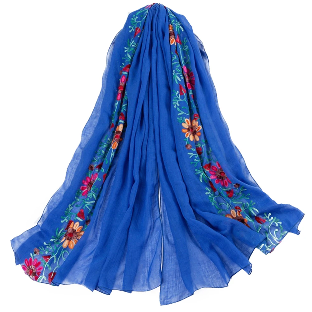 Cotton Linen Scarf Women Blue Shawl Flower Embroidery Multi-functional Cotton Linen Scarves Floral Embroidered Headcloth Shawl
Cotton Linen Scarf Women Blue Shawl Flower Embroidery Multi-functional Cotton Linen Scarves Floral Embroidered Headcloth Shawl