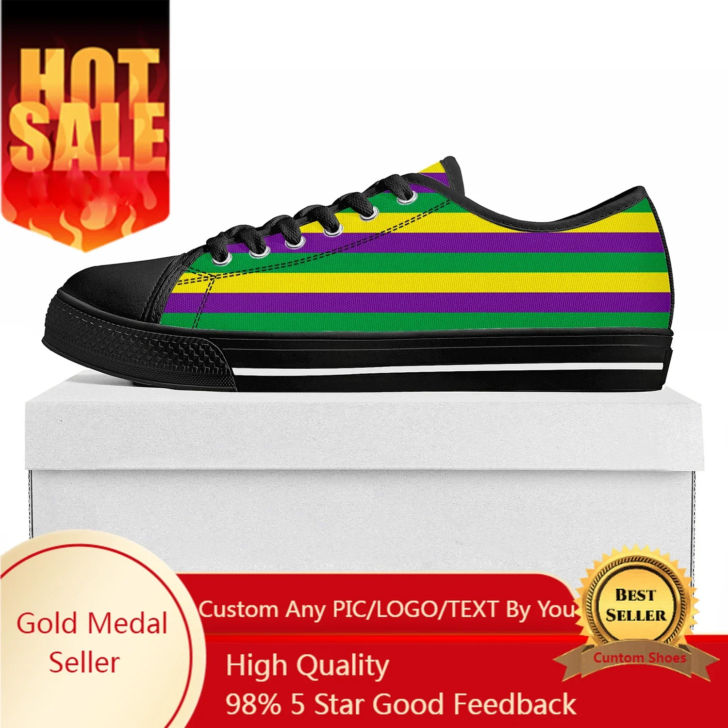 Mardi Gras Stripe Pattern Low Top High Quality Sneakers Mens Womens Teenager Tailor-made Shoe Canvas Sneaker Casual Couple Shoes
Mardi Gras Stripe Pattern Low Top High Quality Sneakers Mens Womens Teenager Tailor-made Shoe Canvas Sneaker Casual Couple Shoes