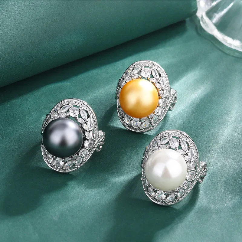 Vintage Simple Grey Pearl Open Adjustable Luxury Finger Rings Dinner Party Gift Women Jewelry Wedding Anniversary Cubic Zirconia
Vintage Simple Grey Pearl Open Adjustable Luxury Finger Rings Dinner Party Gift Women Jewelry Wedding Anniversary Cubic Zirconia