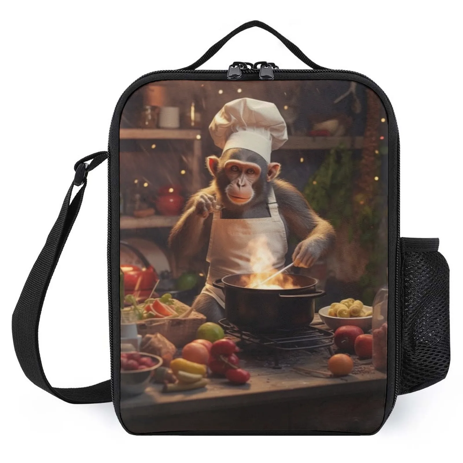 Monkey cooking kitchen Art Bolsa Termica Printed Lunch Bag With Shoulder Strap Children'S Lunch Box Insulation Lunch Box Bag
Monkey cooking kitchen Art Bolsa Termica Printed Lunch Bag With Shoulder Strap Children'S Lunch Box Insulation Lunch Box Bag