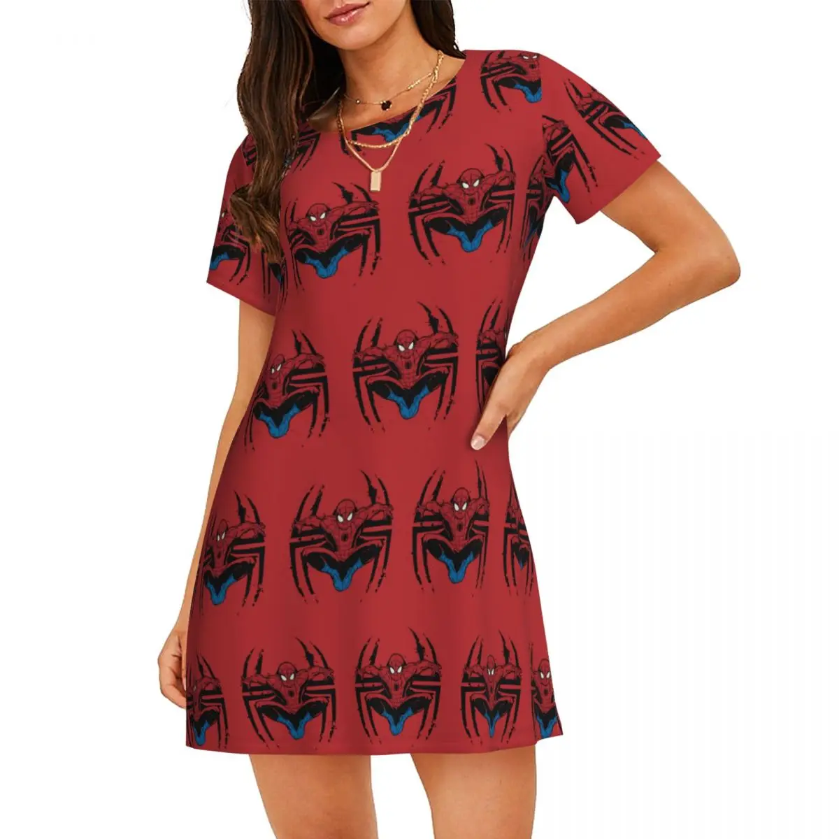 Custom Spider Man Women's Short-Sleeved Nightdress Printed Short Sleeve Nightgowns For Walking Vacations Sleepshirts
Custom Spider Man Women's Short-Sleeved Nightdress Printed Short Sleeve Nightgowns For Walking Vacations Sleepshirts