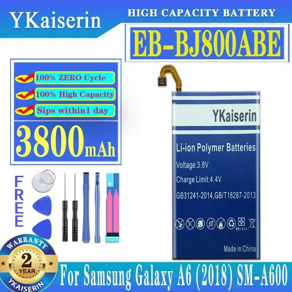 Высокая совместимость для Samsung Galaxy A6 2018 SM-A600 A600F J6 J600F EB-BJ800ABE 3800 мАч аккумулятор мобильного телефона
Высокая совместимость для Samsung Galaxy A6 2018 SM-A600 A600F J6 J600F EB-BJ800ABE 3800 мАч аккумулятор мобильного телефона