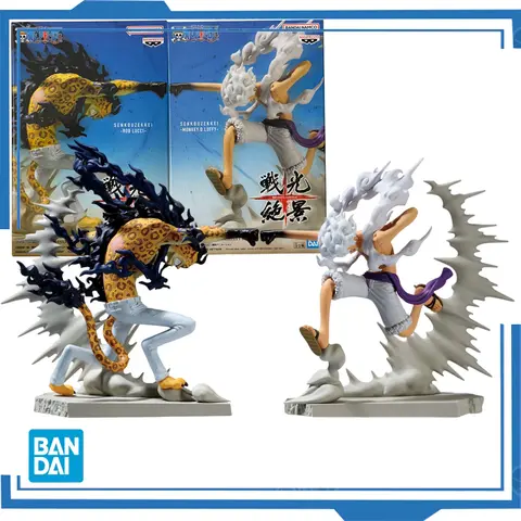 Bandai Original Banpresto Anime One Piece Gear 5 Nika Luffy VS Rob Lucci PVC Action Figure Model Collection Toys Birthday Gift