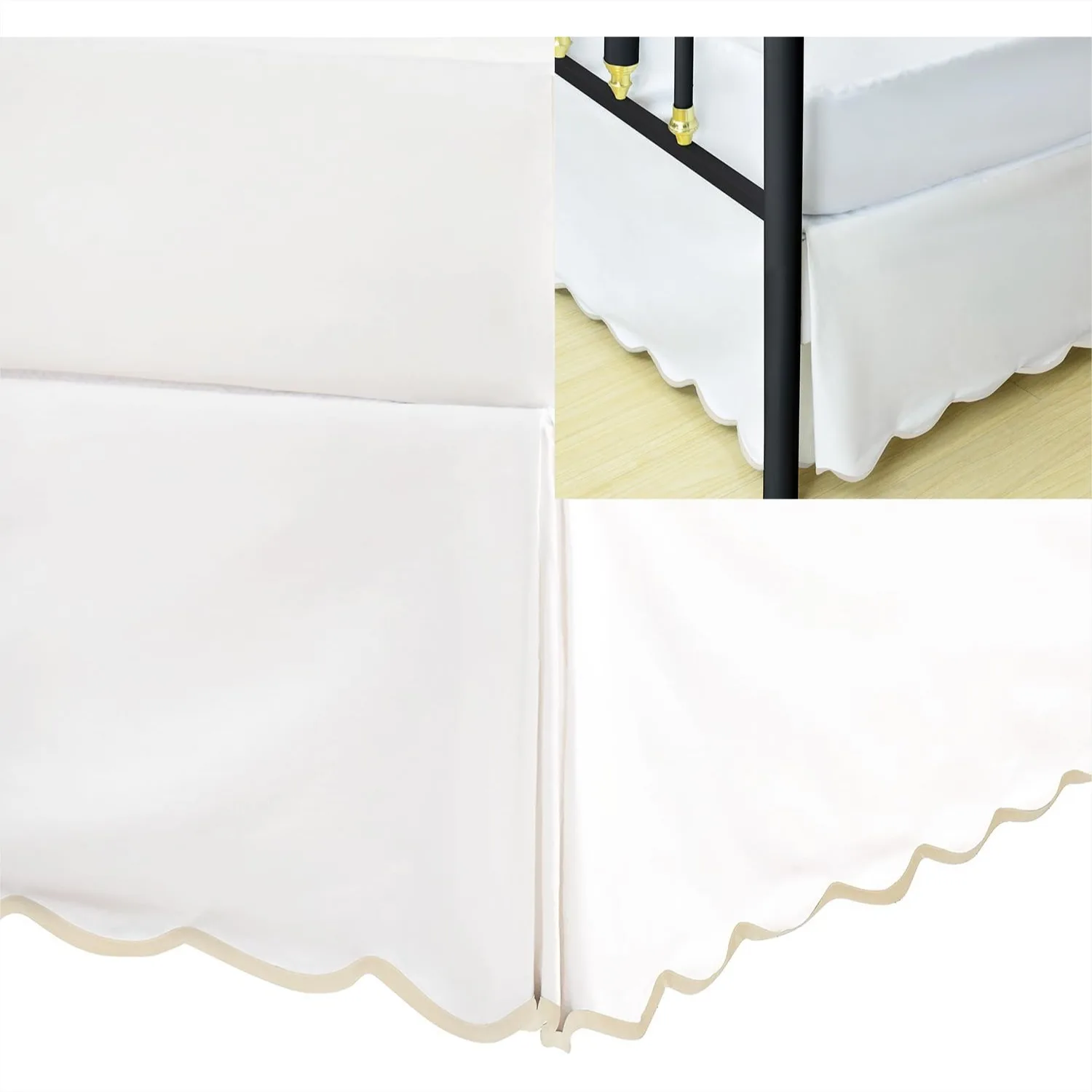 Queen Bed Skirt Easy Fit Scallop Edge Pleated with Split Corners 18 Inch Drop Anti-Slip Dust Ruffle Thick Fabric Machine
Queen Bed Skirt Easy Fit Scallop Edge Pleated with Split Corners 18 Inch Drop Anti-Slip Dust Ruffle Thick Fabric Machine