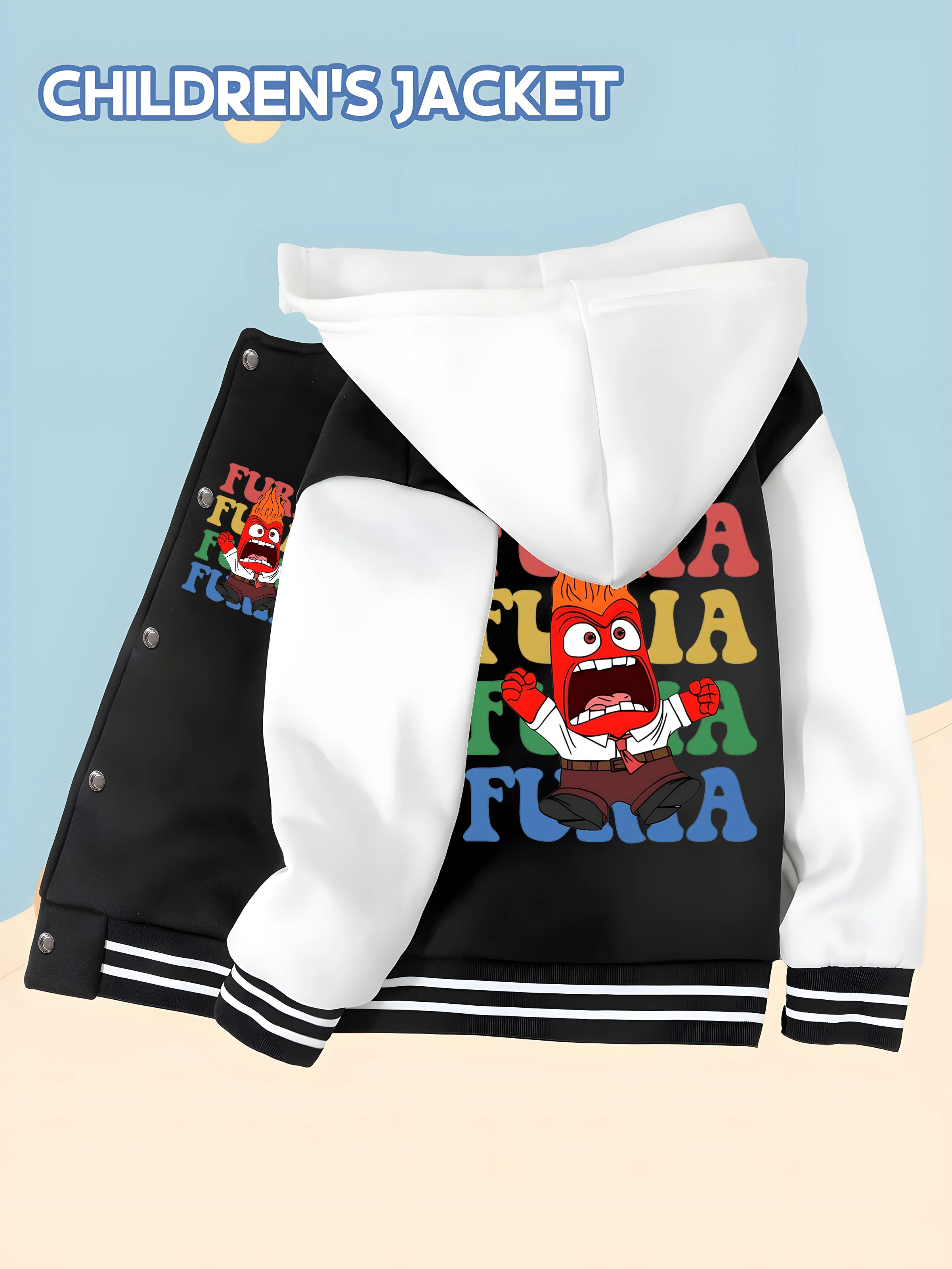 MINISO Disney Inside Out Baseball Jacket - Furious "FURIA" Trendy Print, Double-Sided Design, Comfortable and Durable, Childlike
MINISO Disney Inside Out Baseball Jacket - Furious "FURIA" Trendy Print, Double-Sided Design, Comfortable and Durable, Childlike
