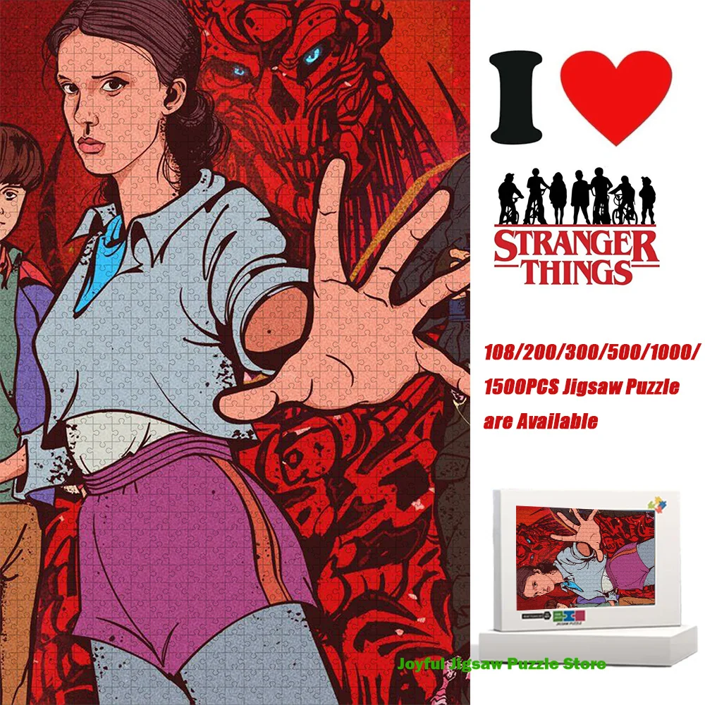 Stranger Things Jigsaw Puzzle 108/200/300/500/1000/1500Pcs Decompression Toy Unisex Gift with Colorful Box Home Decoration
Stranger Things Jigsaw Puzzle 108/200/300/500/1000/1500Pcs Decompression Toy Unisex Gift with Colorful Box Home Decoration