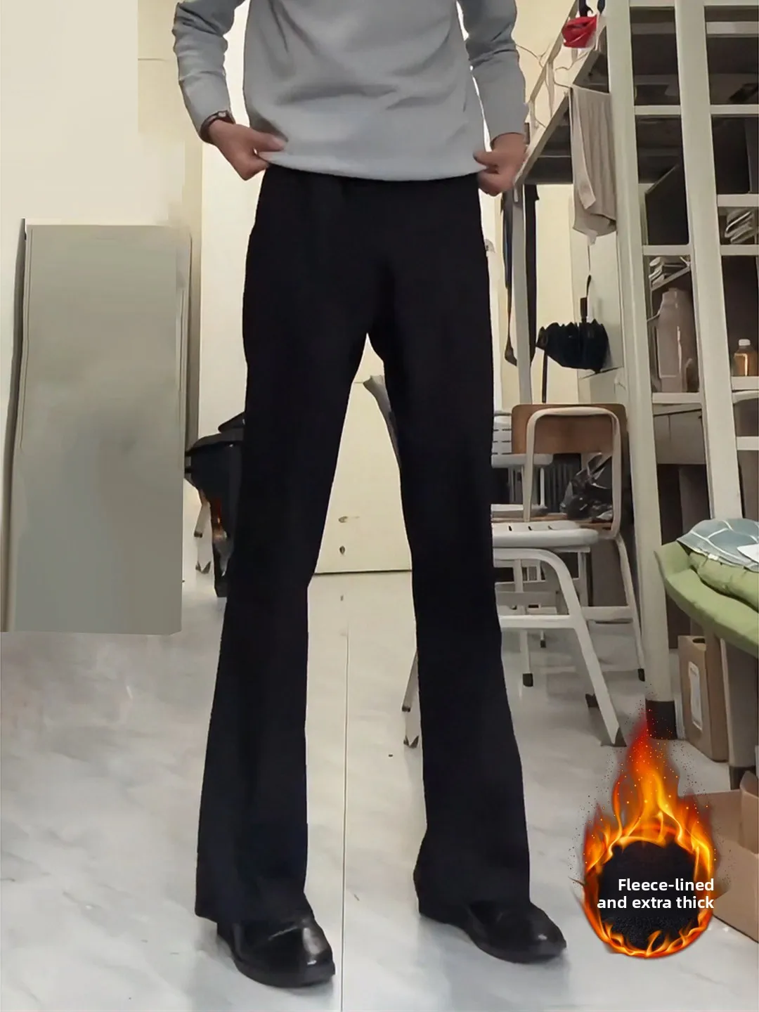 Bla Slim Fit Men's Winter Fce Lined Bell Bot Casual Pants Drapey Straight Leg Trousers Youth Faion Polyester Fiber
Bla Slim Fit Men's Winter Fce Lined Bell Bot Casual Pants Drapey Straight Leg Trousers Youth Faion Polyester Fiber