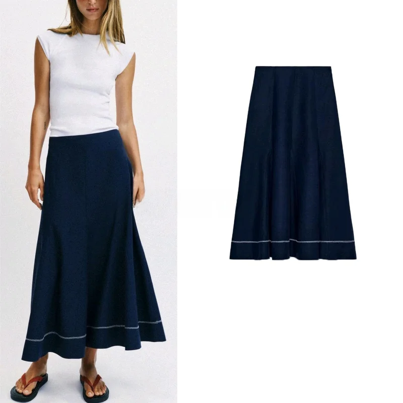 Summer New Sweet Style Zipper Casual Embroidered Hem A-Line Skirt Women's High Waist Polyester Fiber Standard Fit Skirt
Summer New Sweet Style Zipper Casual Embroidered Hem A-Line Skirt Women's High Waist Polyester Fiber Standard Fit Skirt