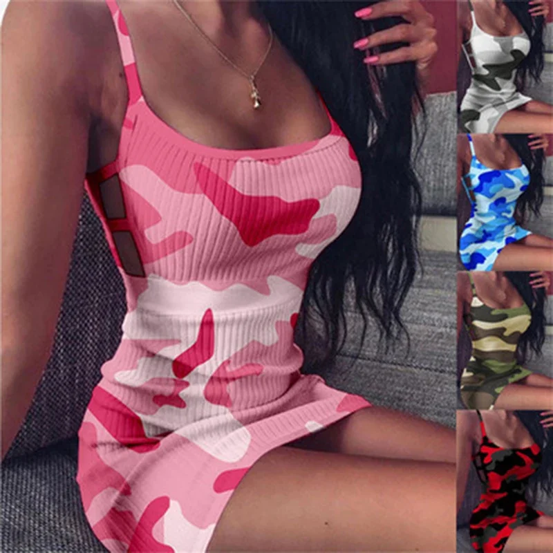 Sexy Dress Womens Pencil Dress Fashion Sleeveless Camouflage Print Bandage Package Hip Mini Dress Slim Fit Skinny Casual
Sexy Dress Womens Pencil Dress Fashion Sleeveless Camouflage Print Bandage Package Hip Mini Dress Slim Fit Skinny Casual