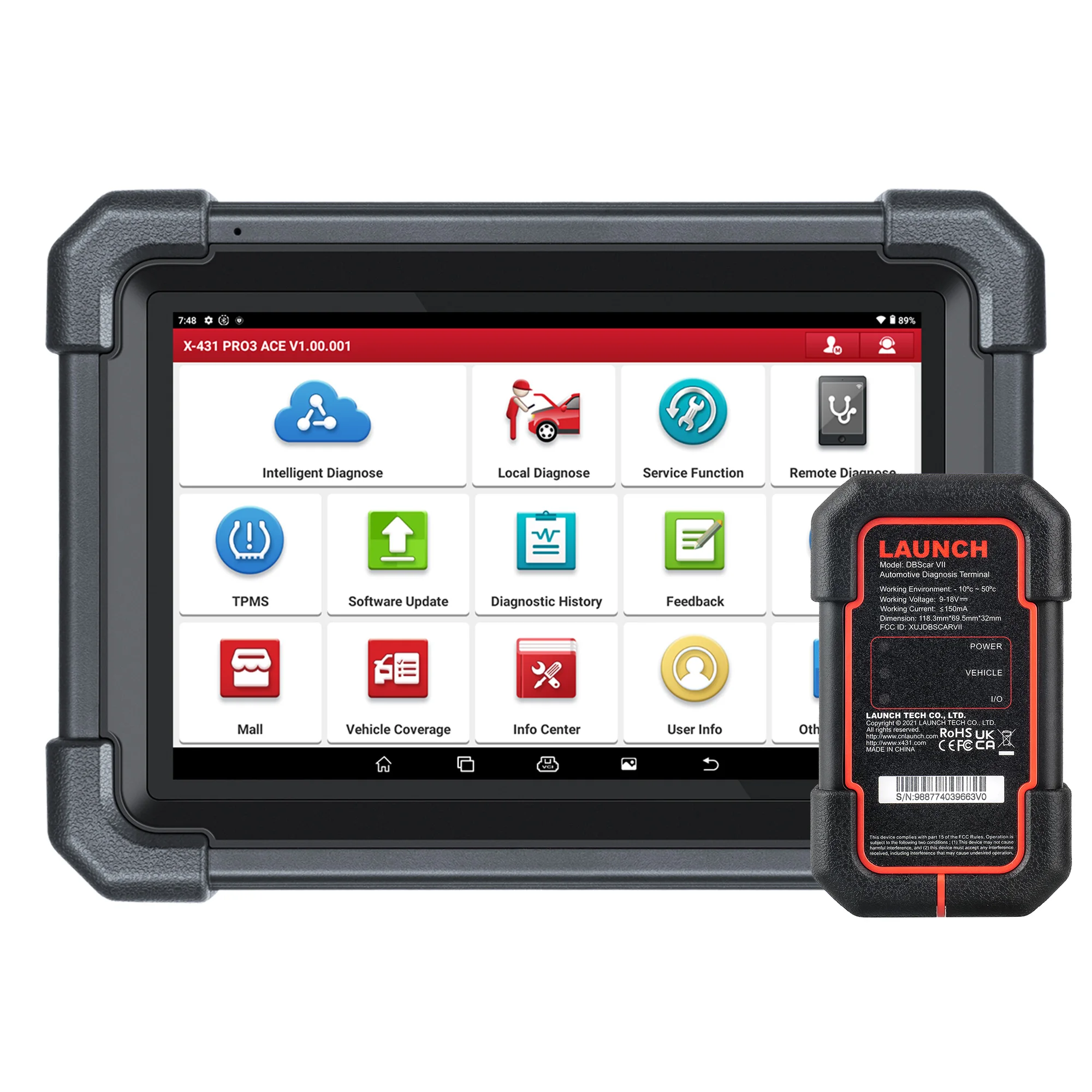 LAUNCH 2025 X431 Pro3 ACE Full System Bi-directional Scan Tool With DBSCar VII Connector Online Coding For All Cars
LAUNCH 2025 X431 Pro3 ACE Full System Bi-directional Scan Tool With DBSCar VII Connector Online Coding For All Cars