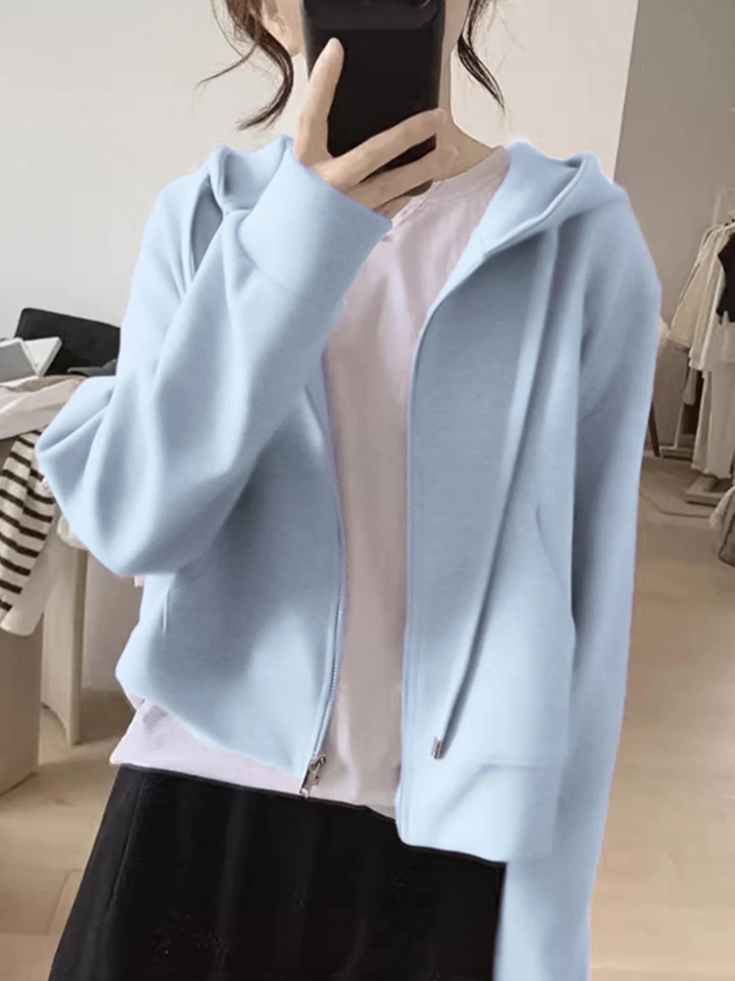 Thiened Hooded Sweatirt Jaet Women's Autumn Winter Warm Zipper Open Cardigan Fce ort Top Blue New Arrival 2025
Thiened Hooded Sweatirt Jaet Women's Autumn Winter Warm Zipper Open Cardigan Fce ort Top Blue New Arrival 2025