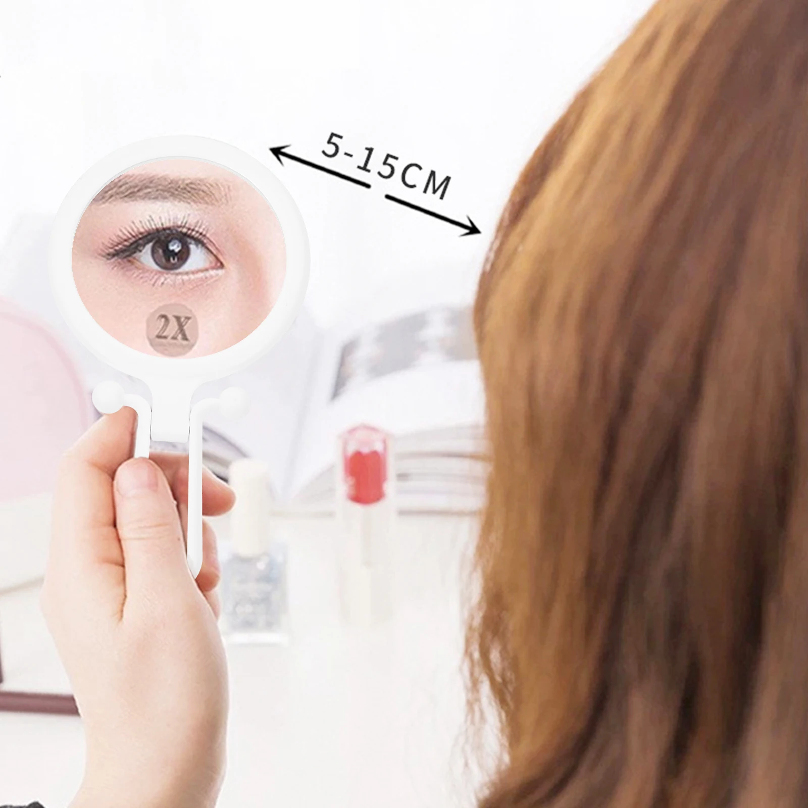 Foldable Handheld Makeup Mirror Dual-Sided Portable Vanity Compact With Handle Beauty Accessories For Women Teens Girls Clear 
Foldable Handheld Makeup Mirror Dual-Sided Portable Vanity Compact With Handle Beauty Accessories For Women Teens Girls Clear