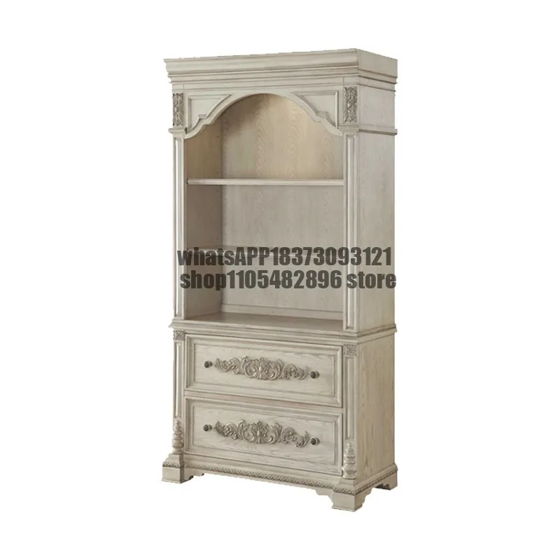 American country antique solid wood carving flower locker French study bookcase old display multi-layer cabinet
American country antique solid wood carving flower locker French study bookcase old display multi-layer cabinet