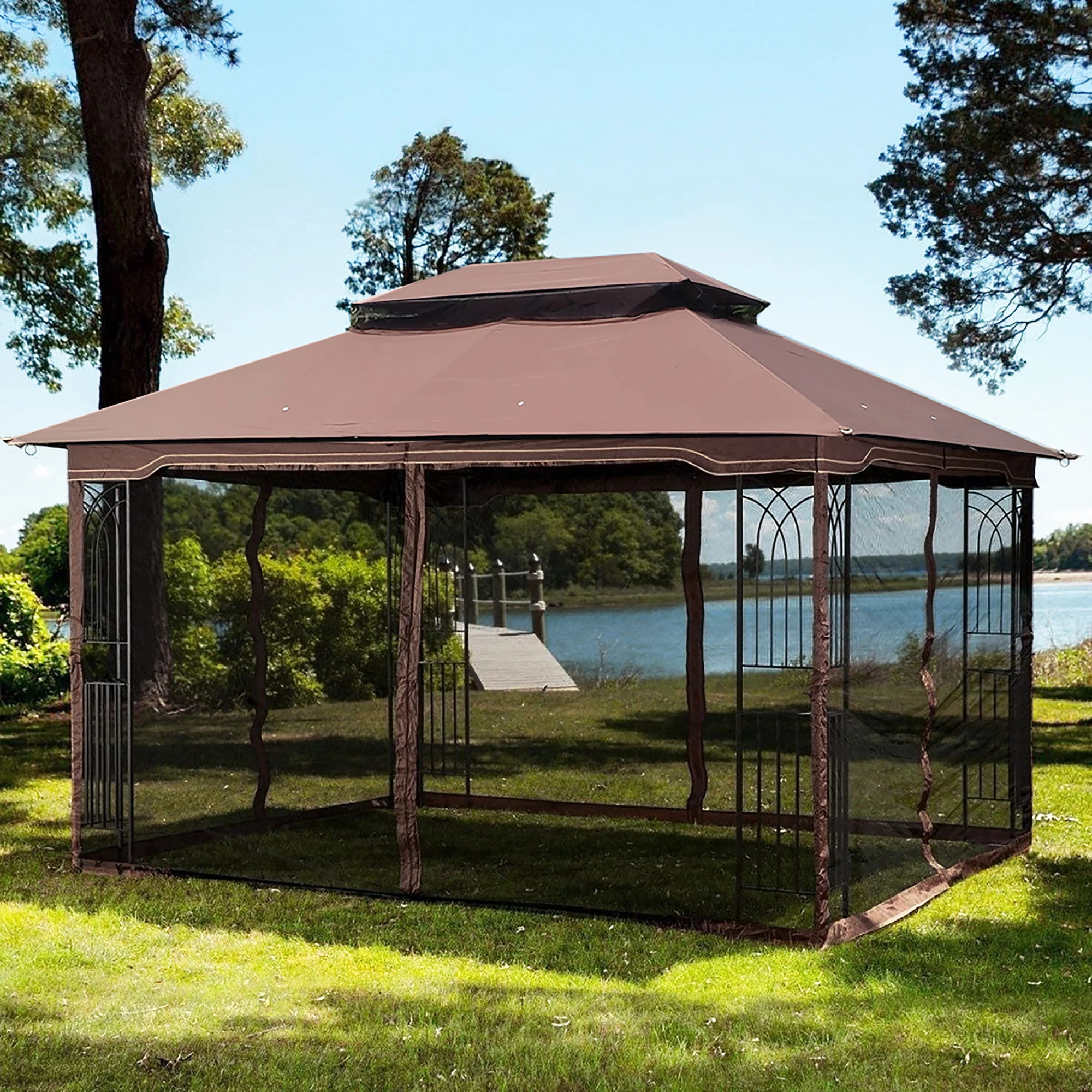!@OEHOME 13x10 Aluminum Frame Corrosion-resistant Modern Outdoor Patio Gazebo Canopy Tent Ventilated Double Roof Mosquito Net fo
!@OEHOME 13x10 Aluminum Frame Corrosion-resistant Modern Outdoor Patio Gazebo Canopy Tent Ventilated Double Roof Mosquito Net fo