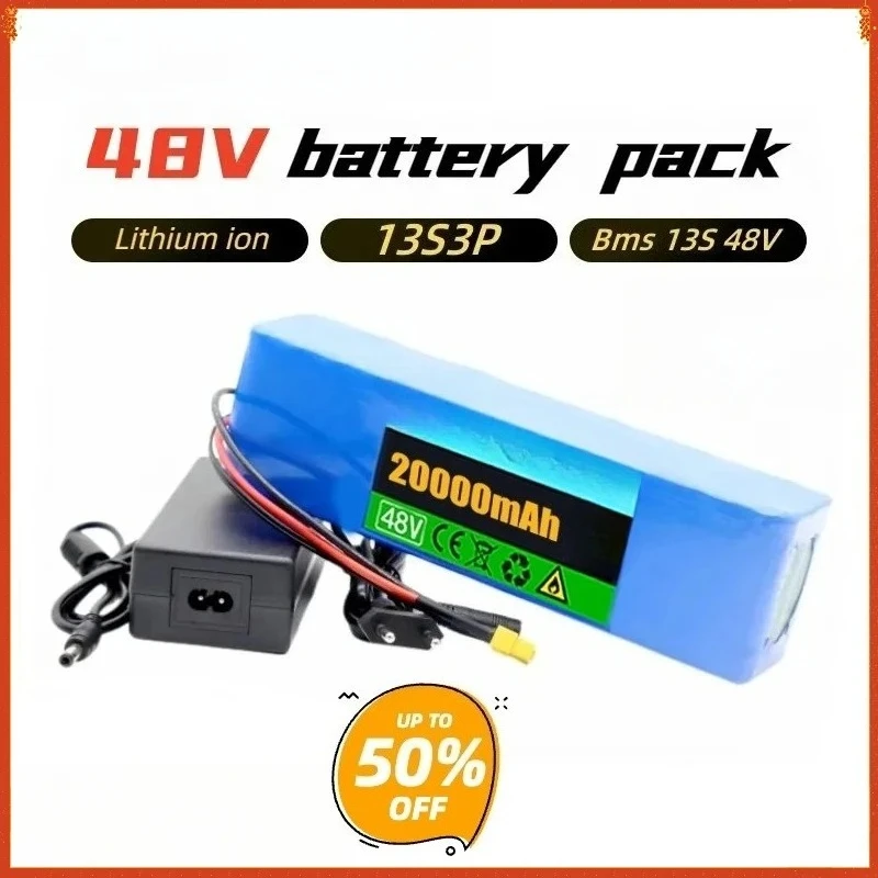 48V 20Ah 18650 Rechargeable Lithium Battery Pack 10S3P 13S3P 500W Power Bicycle Scooter Electric Vehicle with Waterproof Bag
48V 20Ah 18650 Rechargeable Lithium Battery Pack 10S3P 13S3P 500W Power Bicycle Scooter Electric Vehicle with Waterproof Bag