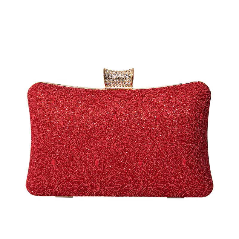 Red Lace Clutch Bag Women's Fashionable Sequined Evening Bag Elegant Ladies Wedding Party Handbag Gold Silver Square Knucklebox
Red Lace Clutch Bag Women's Fashionable Sequined Evening Bag Elegant Ladies Wedding Party Handbag Gold Silver Square Knucklebox
