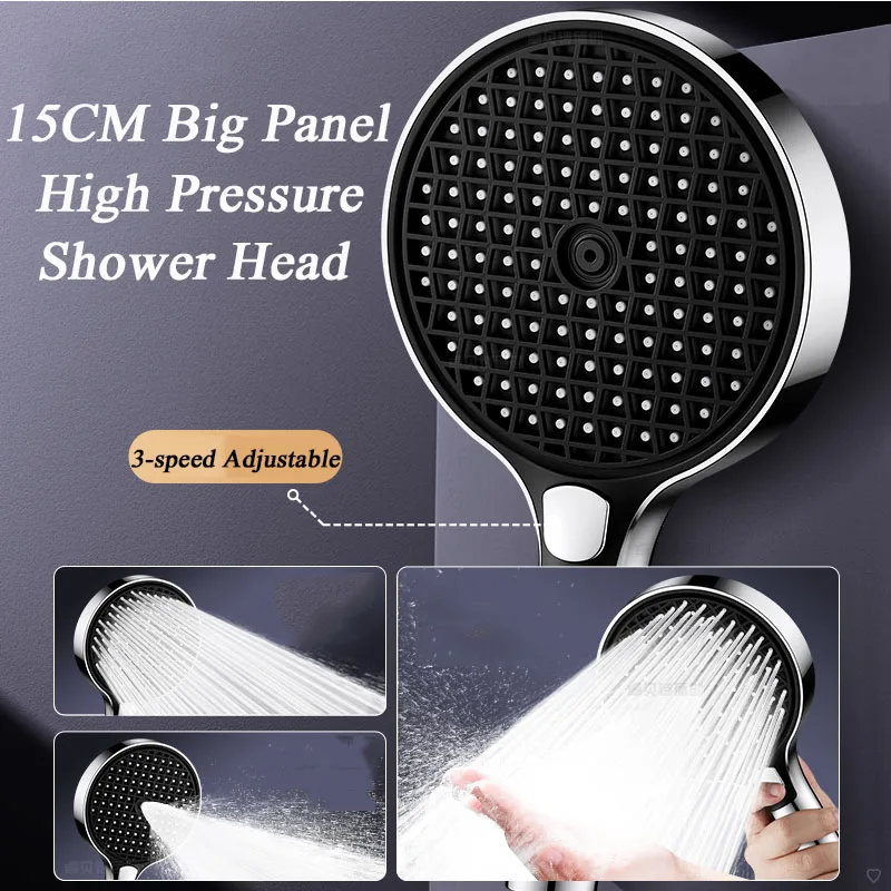 15CM Big Panel Shower Head 3 Mode Rainfall Shower Large Flow With Filter Showerhead One Button Stop Water Bathroom Accessories
15CM Big Panel Shower Head 3 Mode Rainfall Shower Large Flow With Filter Showerhead One Button Stop Water Bathroom Accessories