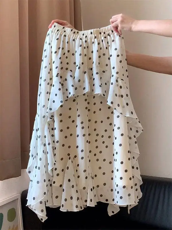 Extra Large Size Polka Dot Half Skirt Women's Summer Drifting Big Skirt Lotus Leaf Casual Style mid Waist Loose Fit
Extra Large Size Polka Dot Half Skirt Women's Summer Drifting Big Skirt Lotus Leaf Casual Style mid Waist Loose Fit