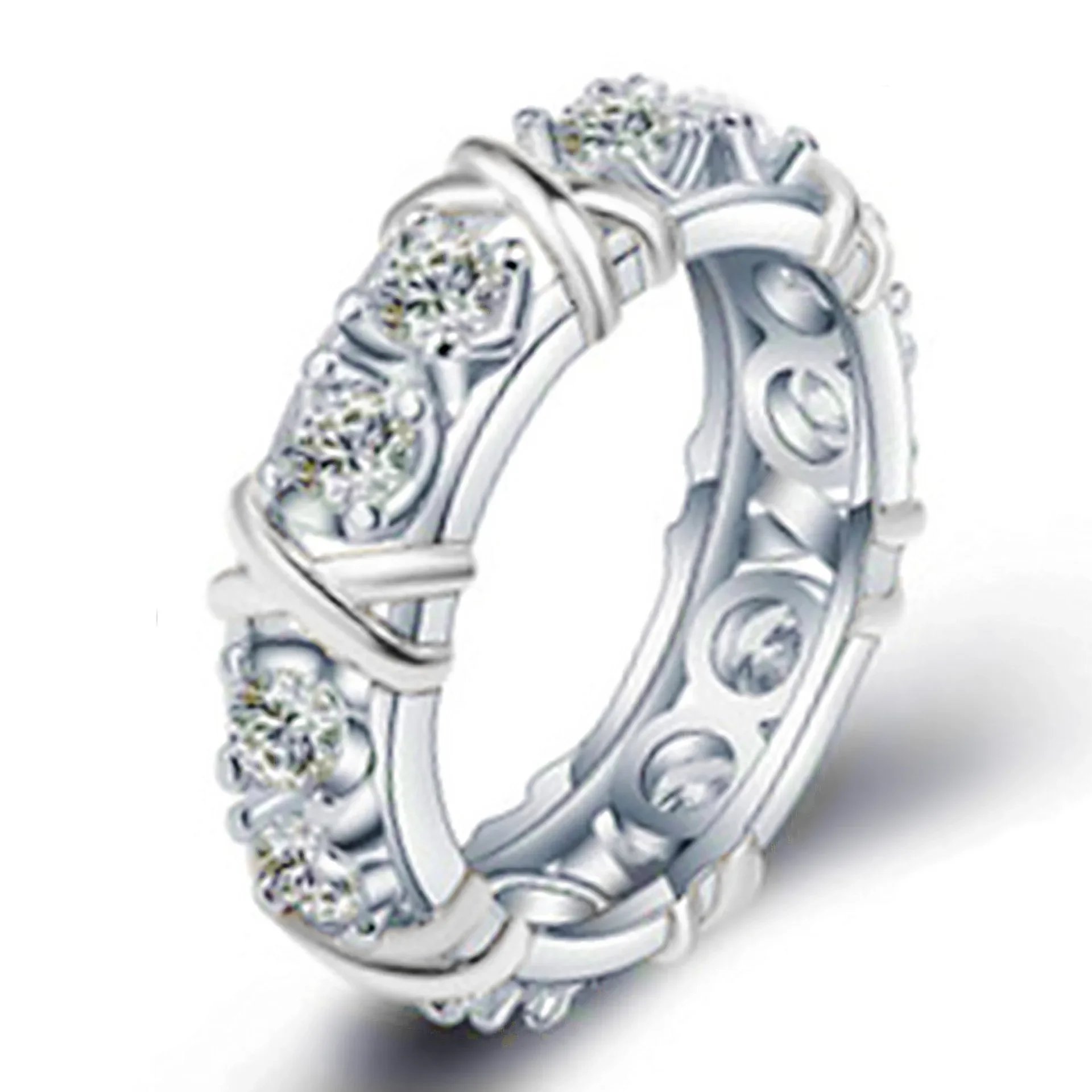 Luxury 925 Sterling Silver Ring Interlaced With Aaa Zircon Crystal Ring For A Woman'S Engagement Jewelry Gift 2 Color Choices
Luxury 925 Sterling Silver Ring Interlaced With Aaa Zircon Crystal Ring For A Woman'S Engagement Jewelry Gift 2 Color Choices