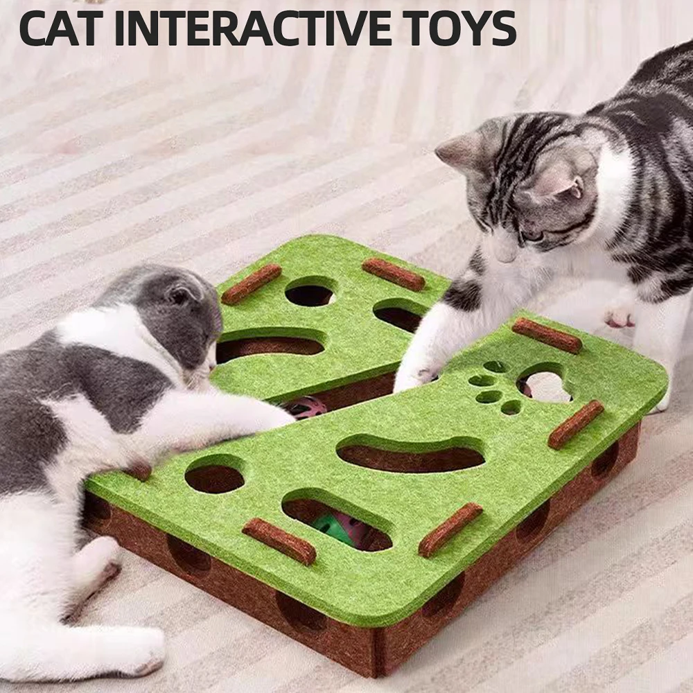 DIY Pet Cat Puzzle Maze Holes Toys Felt Box with Bell Ball Kitten Playing Toys Interactive Funny Combination Set Cat Supplies
DIY Pet Cat Puzzle Maze Holes Toys Felt Box with Bell Ball Kitten Playing Toys Interactive Funny Combination Set Cat Supplies