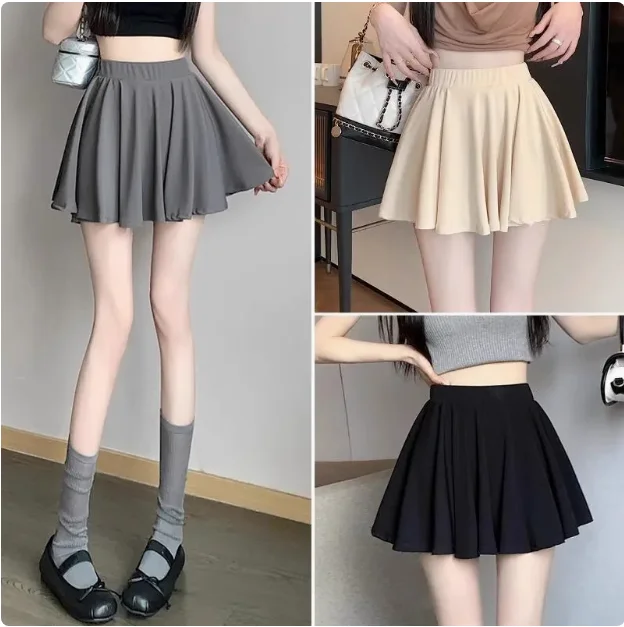 French ballet style pleated skirt for women in summer elastic waist slimming A-line anti glare short skirt
French ballet style pleated skirt for women in summer elastic waist slimming A-line anti glare short skirt