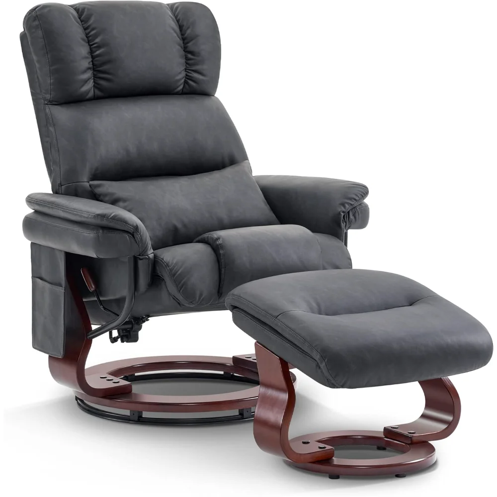Swivel Recliners with Ottoman, Reclining TV Chairs with Vibration Massage, Faux Leather Ergonomic Lounge Chair
Swivel Recliners with Ottoman, Reclining TV Chairs with Vibration Massage, Faux Leather Ergonomic Lounge Chair
